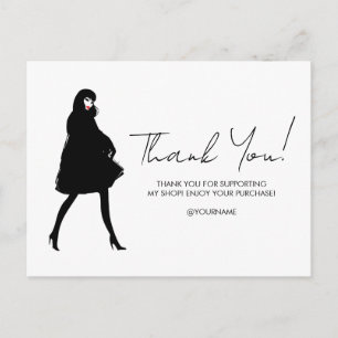 Mod Fashion Girl Boutique Skriptat Tack Meddelande Vykort