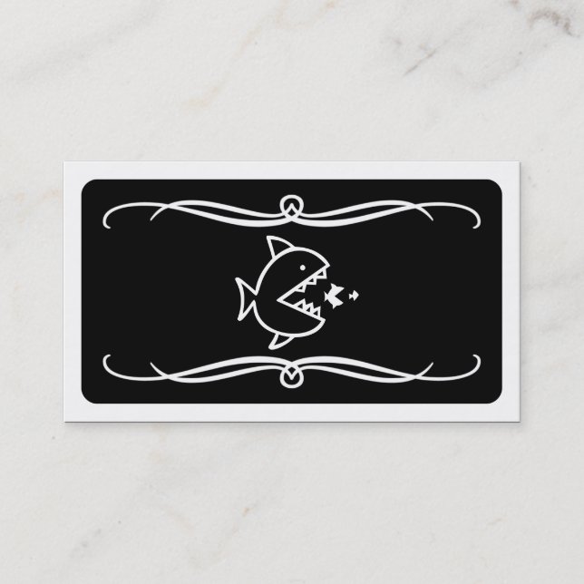 mod fisk äter fisk (färg anpassadet) visitkort (Framsida)