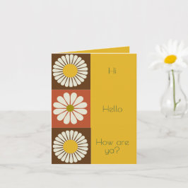 Mod Flower Fold White Gult Varje dag Hälsning Kort