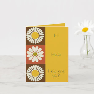 Mod Flower Fold White Gult Varje dag Hälsning Kort