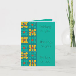 Mod Flower tile mönster Teal & Gult, daglig Kort