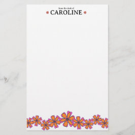 Mod Flowers Personal Stationery Brevpapper