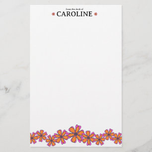 Mod Flowers Personal Stationery Brevpapper