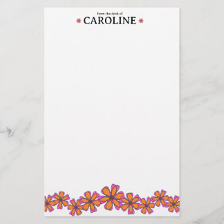 Mod Flowers Personal Stationery Brevpapper