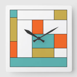 Mod för blockering av turkos blått Guld Orange Fär Fyrkantig Klocka