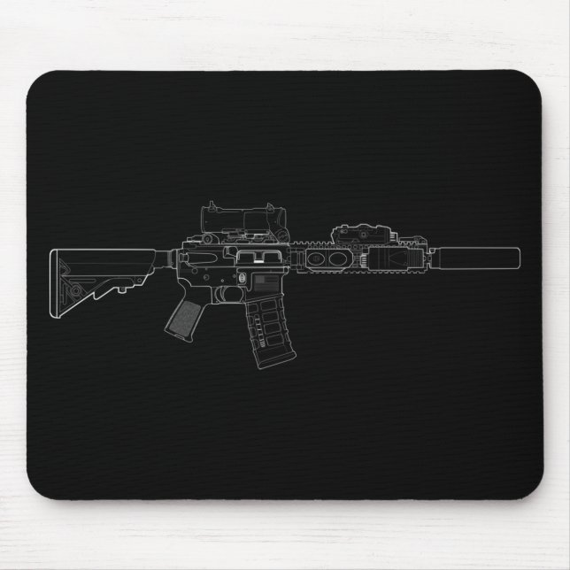 Mod för CQBR MK18 0 svart Mousepad Musmatta (Framsidan)