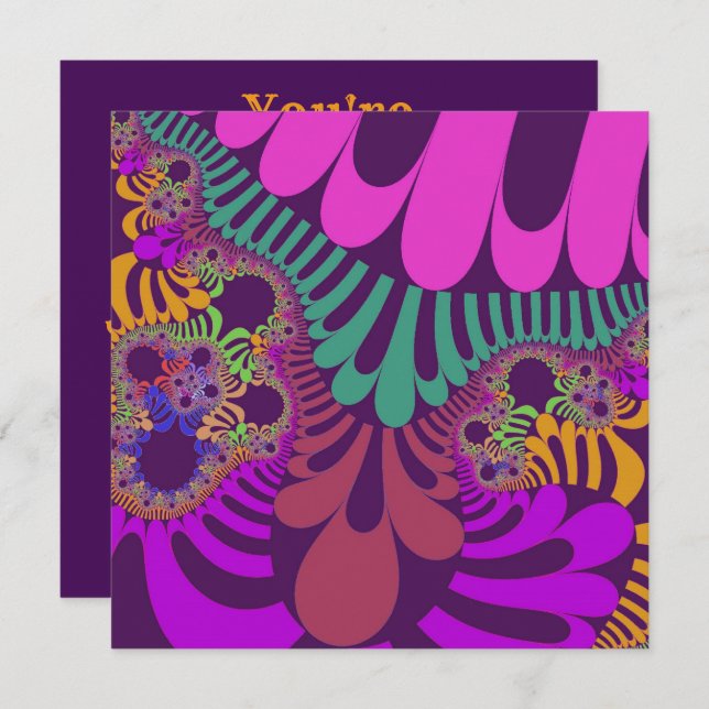 Mod för lila och Rosa Inbjudningar (Fram/baksida)