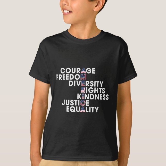 Mod Frihet Mångfald Rättigheter Vänlighet Rättvisa T Shirt (Framsida)