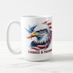 Mod & Frihet USA Flagga Patriotisk Present Kaffemugg