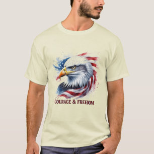 Mod & Frihet USA Flagga Patriotisk Present T Shirt