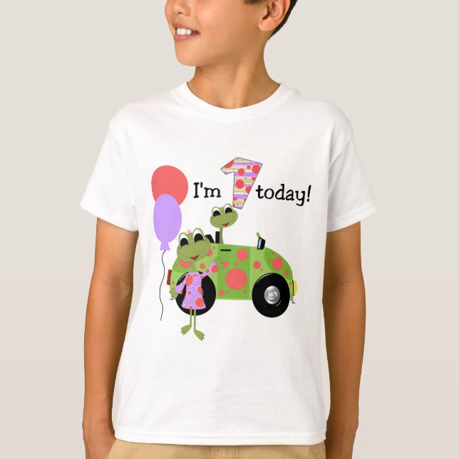 Mod Frogs 1:a födelsedag Tee Shirt (Framsida)