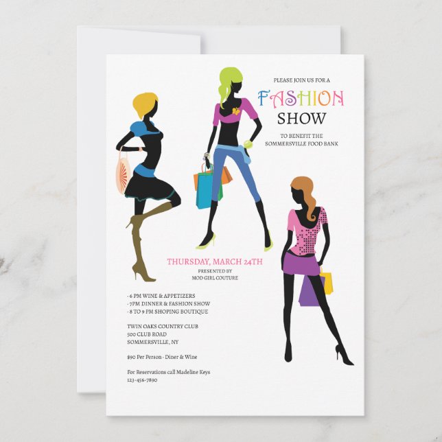 Mod Girls modeshow Inbjudningar (Framsida)