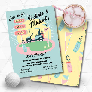 Mod Golfing Mid-Century Baby Shower Reveal Sign Inbjudningar