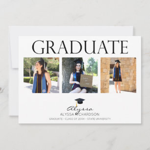 Mod Graduate Hatt 4 Foto Examen Annonsering 2 Inbjudningar