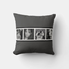 Mod Gråskala BW Instagram Fotostripp Kudde