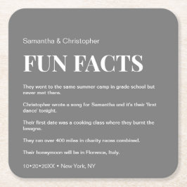 Mod Grått anpassningsbar roligt-faktlista Bröllop Underlägg Papper Kvadrat