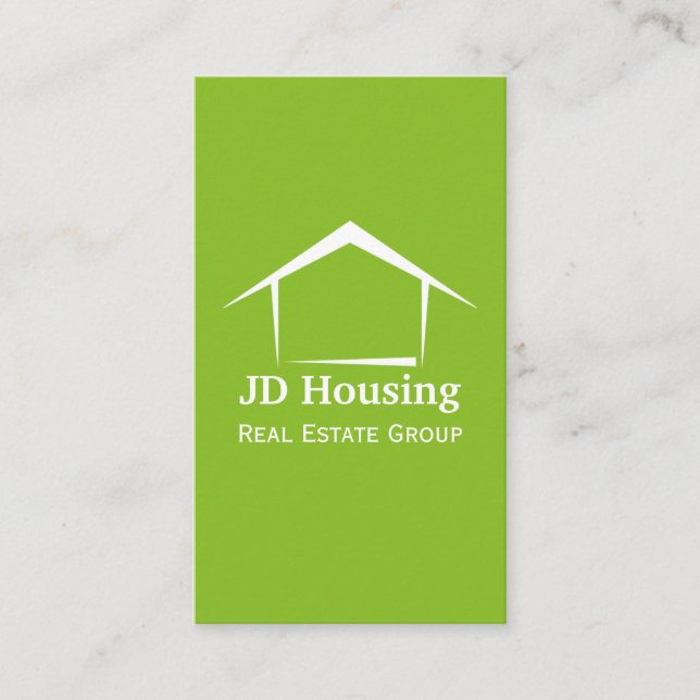 Mod grönt, vita visitkort för klassen Real gods (Framsida)