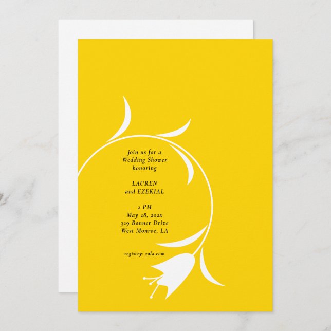 MOD GULT TULIP-MÖHIPPA INBJUDNINGAR (Fram/baksida)