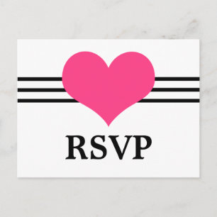Mod Heart OSA vykort, Rosa Inbjudan Vykort