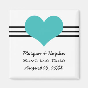 Mod Heart Spara datum magneter, Aqua Magnet