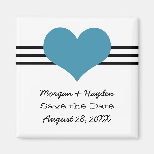 Mod Heart Spara datum magneter, Blue Magnet (Framsidan)