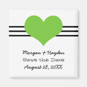 Mod Heart Spara datum magneter, Grönt Magnet