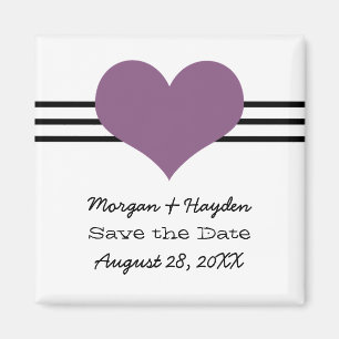 Mod Heart Spara datum magneter, Lila Magnet