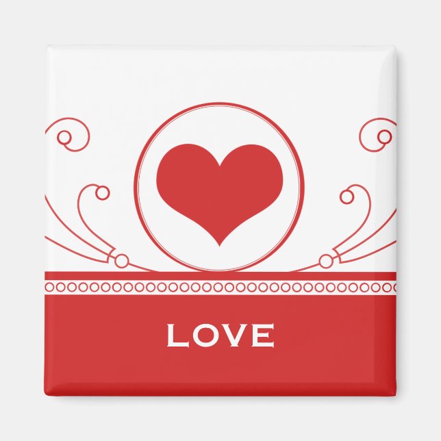 Mod Heart Swirls Magnet, Red Magnet (Framsidan)
