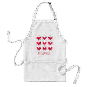 Mod Hearts Kärlek Apron, Mörkens Rosa Förkläde