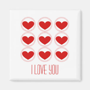 Mod Hearts Kärlek Magnet, Red Magnet