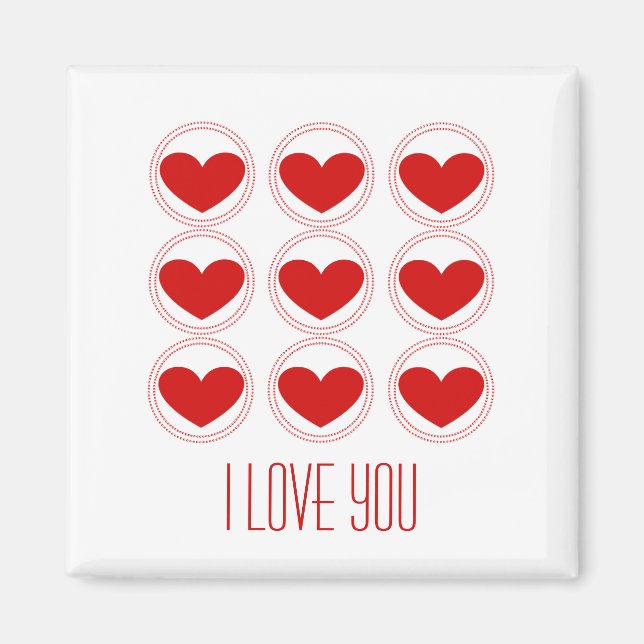 Mod Hearts Kärlek Magnet, Red Magnet (Framsidan)