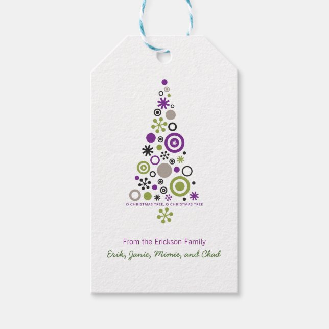 Mod Helgdag Julgran (Personlig) Presentetikett (Framsidan)