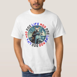 Mod Hund Life - Pitbull Terrier på scooter. T Shirt