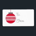 Mod Jul Ornament Helgdag Gift Märkres, Red Fraktsedel<br><div class="desc">Elegant och glam Mod Jul Ornament Helgdag Gift-Märkre. Lägg till lite helgdag till alla julklappar den här säsongen! Namnen till överlämnande- och presentmottagare får skrivas för hand. Text kan också tas bort så att du kan skriva ut märkre för presentkort för personlig på din egen hemskrivare.</div>