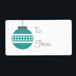 Mod Jul Ornament Helgdag Gift Märkres, Teal Fraktsedel<br><div class="desc">Elegant och glam Mod Jul Ornament Helgdag Gift-Märkre. Lägg till lite helgdag till alla julklappar den här säsongen! Namnen till överlämnande- och presentmottagare får skrivas för hand. Text kan också tas bort så att du kan skriva ut märkre för presentkort för personlig på din egen hemskrivare.</div>