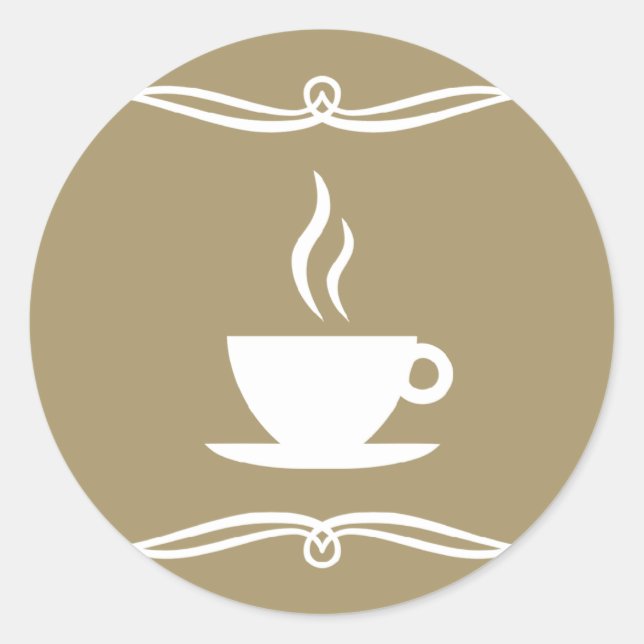 mod kaffe runt klistermärke (Framsida)