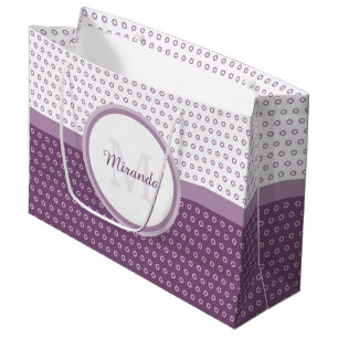 Mod Lila och Polka dots Monogram med Namn