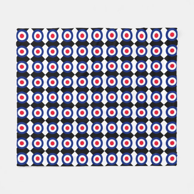 MOD-mål Roundel på Checkers Fleecefilt (Framsidan (Horisontell))