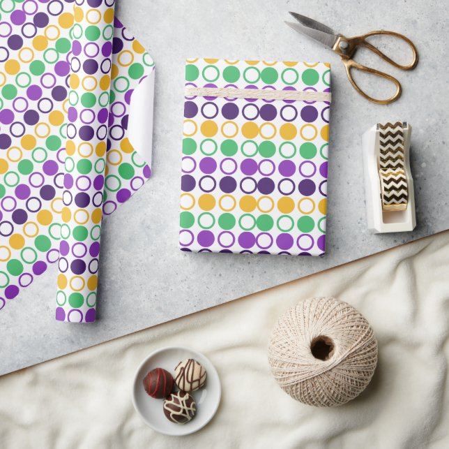 Mod Mardi Gras-prickar Presentpapper (Hantverk)