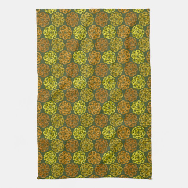 Mod Marigolds Blommönster Kitchen Towel Kökshandduk (Vertikal)
