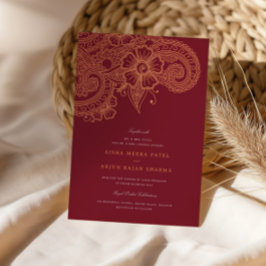 Mod Mehandi bröllopsinbjudan Inbjudningar