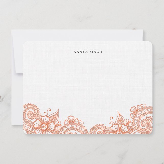 Mod Mehandi Personlig Stationery Anteckningskort (Framsida)