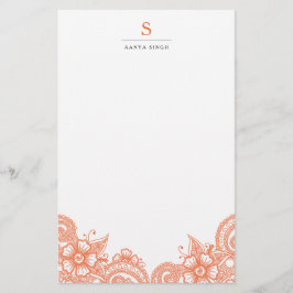 Mod Mehandi Personlig Stationery Brevpapper