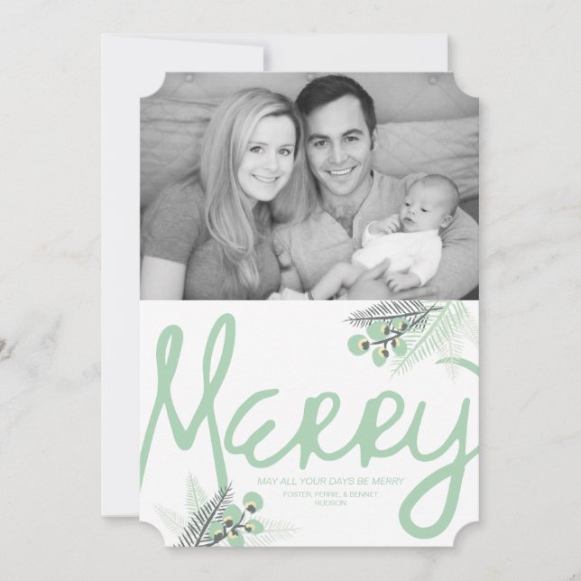 Mod Merry Berries-Helgdag-fotokort Julkort (Framsida)