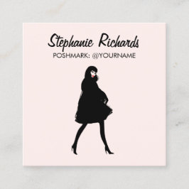 Mod Mode Girl Boutique, Poshmark Seller Rosa Fyrkantigt Visitkort