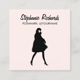 Mod Mode Girl Boutique, Poshmark Seller Rosa Fyrkantigt Visitkort