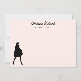 Mod Mode Girl Boutique Rosa Flat Notecard Anteckningskort
