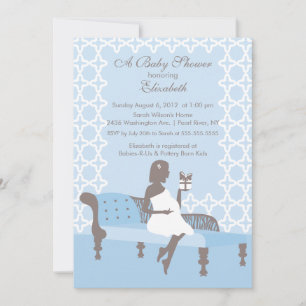 Mod Mom Baby Boy Baby Shower Inbjudan