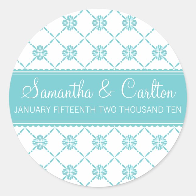 Mod Mönster Monogram-märke Runt Klistermärke (Framsida)