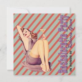 mod mönster retro på bachelorettfest inbjudningar